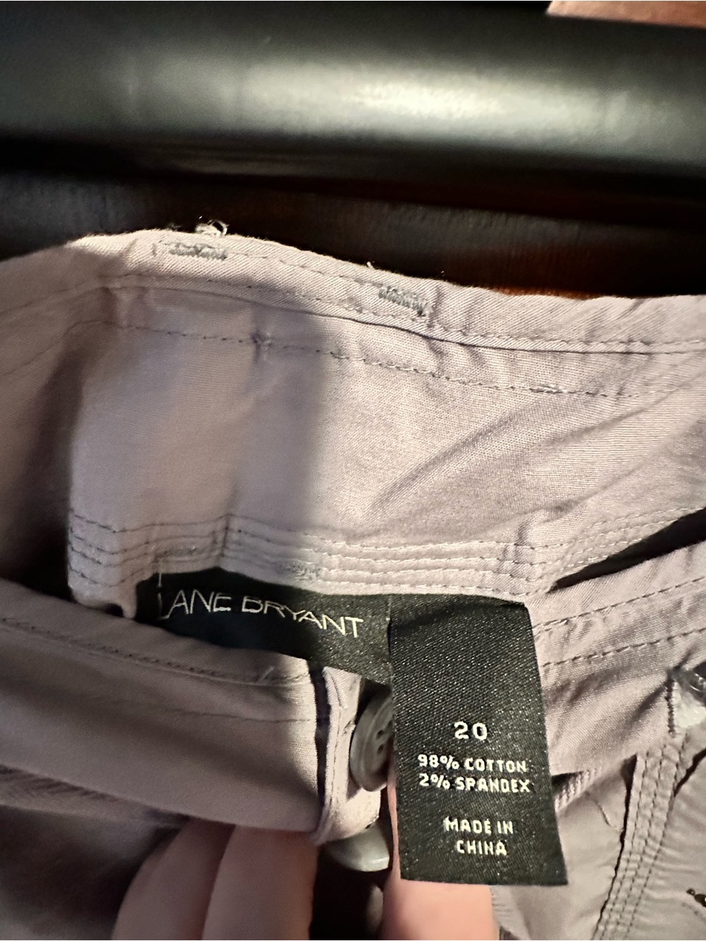 20 Lane Bryant Women’s Rhinestone Cargo Drawstring Pants Gray HEMMED TO 38 1/2" - Picture 4 of 8